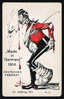 1914-18 'Made in Germany 1914' WWI European Caricature Propaganda Postcard, Europe