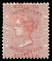 1860 2p British Columbia & Vancouver Island, Canada (SG 3, CV $630)