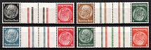 1937-39 Third Reich, Germany, Gutter Tete-beches, Zusammendrucke (Mi. KZ 26, KZ 27.1.1, KZ 28, KZ 29.2.4, CV $30)