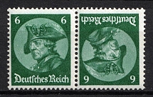 1933 6pf Third Reich, Germany, Tete-beche, Zusammendrucke (Mi. K 17, CV $40, MNH)