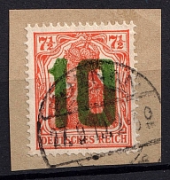 1919 10f on 7.5pf Poland (Mi. 136, POZNAN Postmark, CV $200)