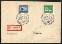 1938 Anniversary of the Birth of Graf en von Zeppelin Registered cover