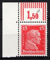 1926-27 15pf Weimar Republic, Germany (Mi. 391 W OR, Corner Margins, Signed, CV $50, MNH)