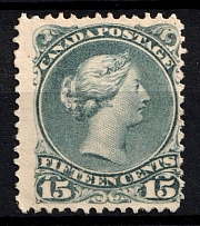 1868-90 15c Canada (SG 66, Certificate, CV $1,700)
