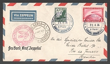 1935 (21 Apr) Germany, Graf Zeppelin airship airmail cover from Friedrichshafen to Rio de Janeiro (Brazil), Flight to South America 1935 'Friedrichshafen - Recife' (Sieger 293 Ab, CV $85)
