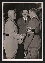 1940 'The historic meeting in Munich 1940', Propaganda Postcard, Third Reich Nazi Germany