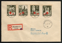 1940 General Government War Charity for the German Red Cross registered and franked with Scott NB1-4