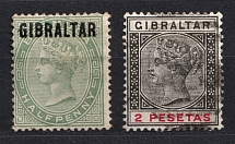 1886-96 Gibraltar, British Сolonies (MH/Canceled, CV $80)
