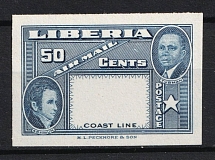 1952 50c Liberia (MISSED Center, Print Error)
