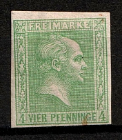 1858 4pf Prussia, German States, Germany (Mi. 9 a, Sc. 9, CV $120)