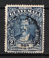 1929 2c Guatemala (Diagonal Perforation, Print Error, Canceled)