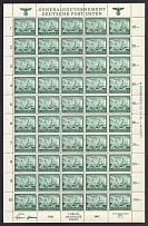 1942 1z+1z General Government, Germany, Full Sheet (Mi. 95, MNH)