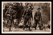 1933-1945 'NCOs in combat', Propaganda Postcard, Third Reich Nazi Germany