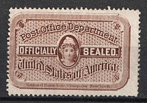 1879 Post Office Seal, United States, USA (Scott OX2 a, Brown)