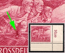 1945 Third Reich, Germany (Mi. 908 VIII, Hand mutilated from the Left, Corner Margin, Plate Number, CV $100)