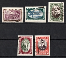 1932 Latvia (Imperforate, Full Set, Canceled, CV $40)