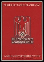 1937 'First German Civil Servants' Congress', Propaganda Postcard, Third Reich Nazi Germany