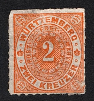 1872 2k Wurttemberg, German States, Germany (Mi. 37, Sc. 48, CV $290)