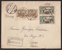 1934 Poland Registered Cover from Warsaw to Turin (Italy) franked with Mi. 2 x 289, 2 x 290
