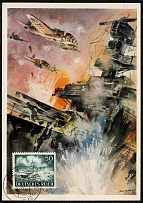 1943 Wehrmacht Souvenir Postcard Bombing attack against enemy warships