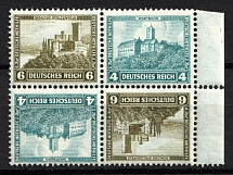1932 Weimar Republic, Germany, Tete-beches, Zusammendrucke (Mi. SK 15, Margin, CV $70, MNH)