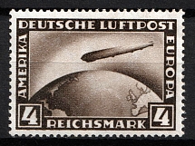 1933 Third Reich, Zeppelins, Germany, Airmail (Mi. 424, CV $180, MNH)