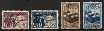 1938 Rescue of the North Pole Expedition of I.Papanin, Soviet Union, USSR, Russia (Zv. 518 - 521, Full Set, CV $70)