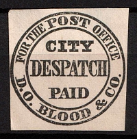 1846-47 2c D.O. Blood & Co., City Despathch Post, Philadelphia, United States, Locals (Sc. 15L9, CV $100)