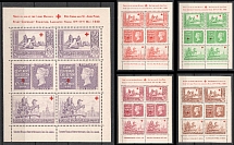 1940 Stamp Centenary Exhibition, Red Cross and St. John Fund London, Great Britain, Stock of Cinderellas, Non-Postal Stamps, Labels, Advertising, Charity, Propaganda, Souvenir Sheets