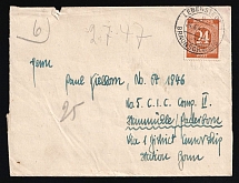 1947 (24 Jun) Germany, Civilian Internment Camp, DP Camp, Displaced Persons Camp, Censorship Cover from Braunschweig to Paderborn (Mi. 925)