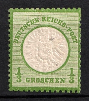 1872 1/3gr German Empire, Large Breast Plate, Germany (Mi. 17, CV $60)