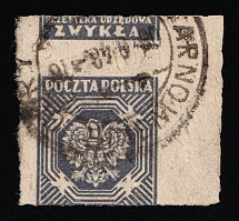 1945 (5zl) Republic of Poland, Official Stamp (Fi. U21I MK, Imperforate, Canceled)