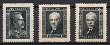 1928-30 Poland (Mi. 257, 258 u I, 258 v, Full Set, CV $130)