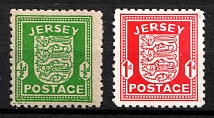1941-42 Jersey, German Occupation, Germany (Mi. 1 x - 2 z, Full Set, CV $120, MNH)