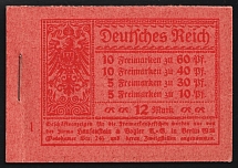 1921 Complete Booklet with stamps of Weimar Republic, Germany, Excellent Condition (Mi. MH 15 A, CV $1,110)