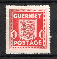 1941-44 1p Guernsey, German Occupation, Germany (Color and Paper Variety, Mi. 2 c v, CV $30)