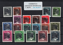 1945 CHEMNITZ 8 Local Issue 1pf - 80pf, Germany, Overprint on Hitler's head (MNH)