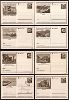 1935 Hindenburg, Third Reich, Germany, 8 Postal Cards