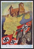 1934 'Nuremberg Rally', Swastika, Third Reich, Germany, Postcard