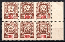 1945 '200' Carpatho-Ukraine, Block (DOUBLE Perforation, Print Error, Margin, CV $110, MNH)