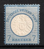 1872 7kr German Empire, Large Breast Plate, Germany (Mi. 26, Signed, CV $60)