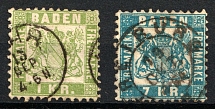 1868 Baden, Germany (Mi. 23 - 25, Canceled, CV $70)