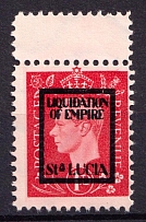 1d 'Liquidation of Empire' St. Lucia, Anti-British Propaganda, King George VI, German Forgery (Mi. 10, Margin, CV $180)