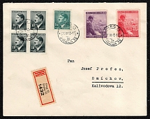 1942 Bohemia and Moravia German Protectorate First Day of Issue Cover Issued to commemorate Hitler’s 54,h birthday