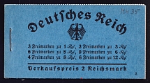 1934 Compete Booklet with stamps of Third Reich, Germany, Excellent Condition (Mi. MH 35, CV $1,040)
