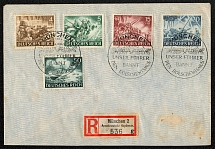 1943 The Heroes Memorial and Army Day issue on a postally used Registered cover