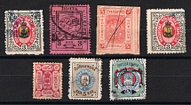 Luga, Morshansk, Nolinsk, Orgeev, Pskov Zemstvo, Russia, Stock of Valuable Stamps (Canceled)