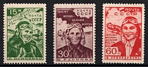 1939 The First Non-Stop Flight From Moscow to the Far East, Soviet Union, USSR (Full Set, MNH)