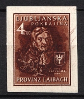 1944 4L Ljubljana, German Occupation, Germany (Mi. II B, Unissued Stamp, CV $70, MNH)