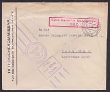 1943 Third Reich, Germany Official Mail, Cover, Oslo (Norway) - Hamburg